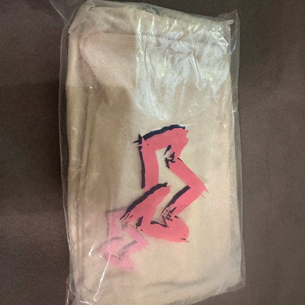 Beige Bag with Pink Design